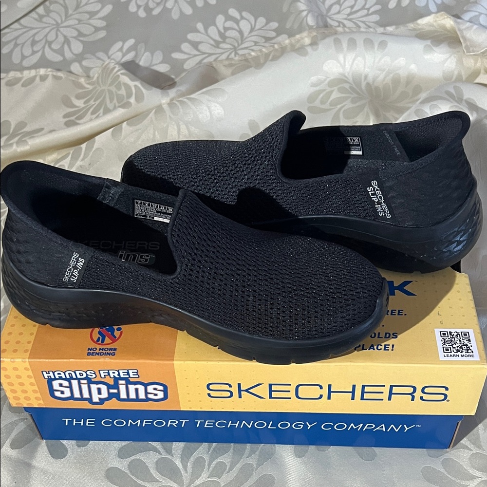 Skechers Black Slip-On Sneakers